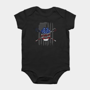 American Flag US Lacrosse Player Gift Lacrosse Goalie Tees Baby Bodysuit